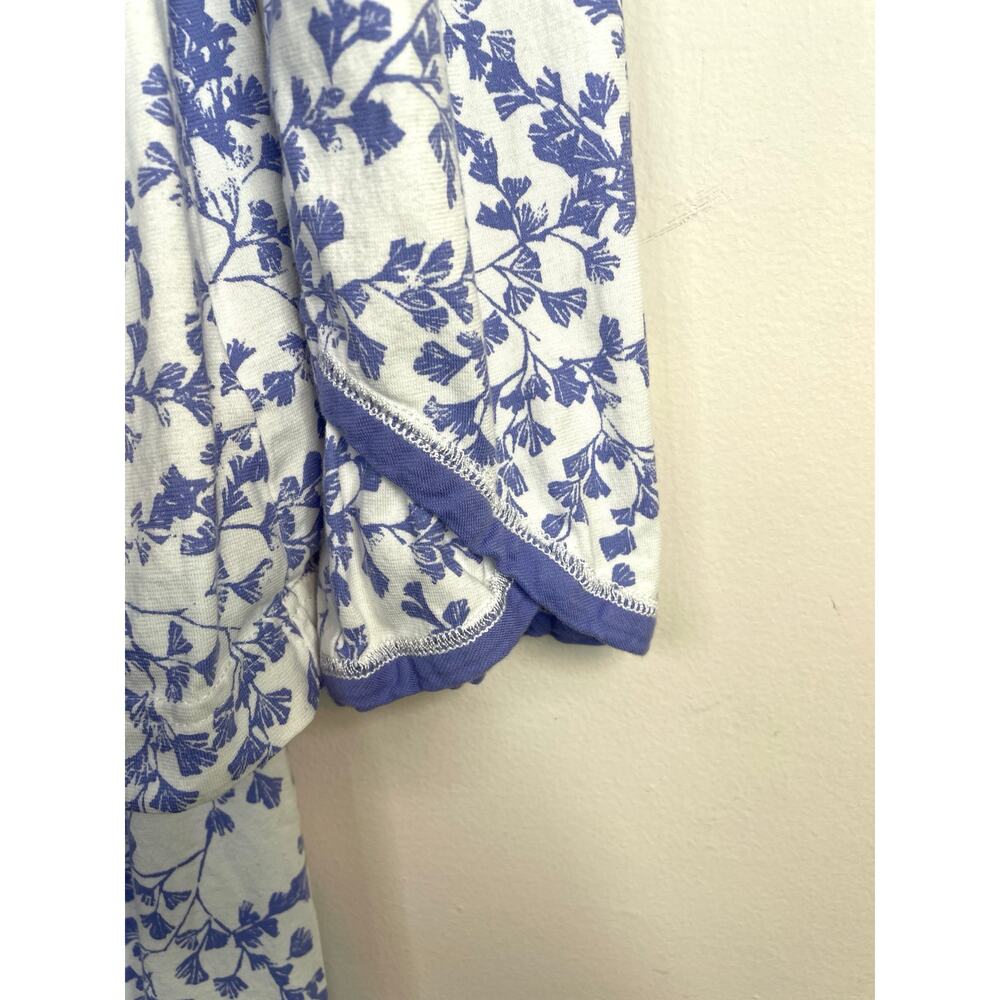 Garnet Hill Asian Wrap Organic Cotton Floral Pajama Pajamas Set Lilac Womens M - Picture 4 of 11